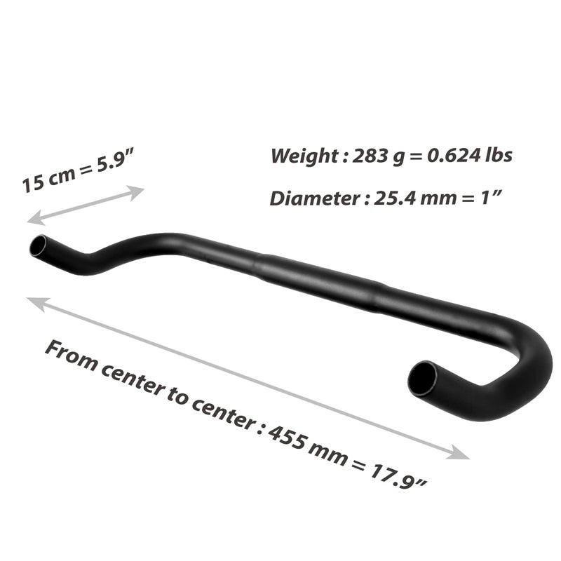 Venzo Fixie Bike Bullhorn Pursuit Handlebars - Great for Fixed Gear Road Track Bicycle Lightweight Aluminum Alloy Bull Bars - 25.4 x 455mm - Image 2